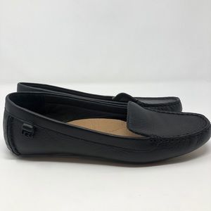 Ugg Black Leather Slip-on Loafers Size 8.5